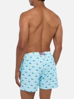 MC2 Saint Barth Comfort Light Swim Shorts With Fin Shark Print -MC2 Saint Barth Shop UID COM000901150H MAN SWIMSHORT BLUE MARINELIFE MC2 20250704170012 3