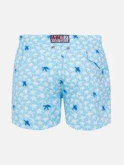 MC2 Saint Barth Comfort Light Swim Shorts With Turtle Print -MC2 Saint Barth Shop UID COM001001448H BOY SWIMSHORT BLUE 20250216172613 02
