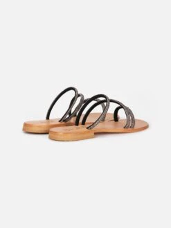 MC2 Saint Barth Cora Flat Sandals With Black Rhinestones -MC2 Saint Barth Shop UID CORS00101068F ACCESSORY SHOES BLACK 20240530100000 3 ccb52bf1 f7a4 4a10 a1ea 987cc23b6c1e