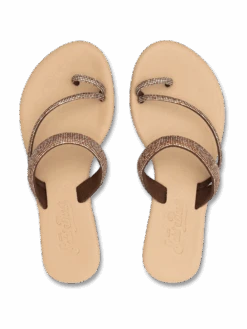 MC2 Saint Barth Cora Flat Sandals With Toe Ring And Brown Rhinestones -MC2 Saint Barth Shop UID CORS00305807H ACCESSORY SHOES BROWN PLAIN.COLOR MC2 04