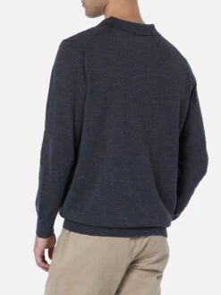 MC2 Saint Barth Man Charcoal Merino Wool Polo Covent -MC2 Saint Barth Shop UID COV000100016G MAN KNITWEAR GREY 20240903133402 3