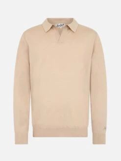 MC2 Saint Barth Man Beige Merino Wool Polo Covent -MC2 Saint Barth Shop UID COV000100019G MAN KNITWEAR BROWN 20240905103500 1
