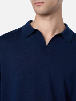 MC2 Saint Barth Man Navy Blue Merino Wool Polo Covent -MC2 Saint Barth Shop UID COV000100023G MAN KNITWEAR BLUE 20240903173500 4
