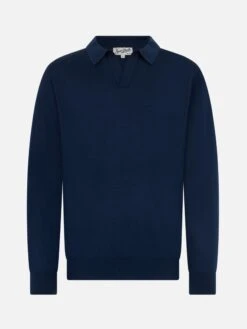 MC2 Saint Barth Man Navy Blue Merino Wool Polo Covent -MC2 Saint Barth Shop UID COV000100023G MAN KNITWEAR BLUE 20240905103500 1