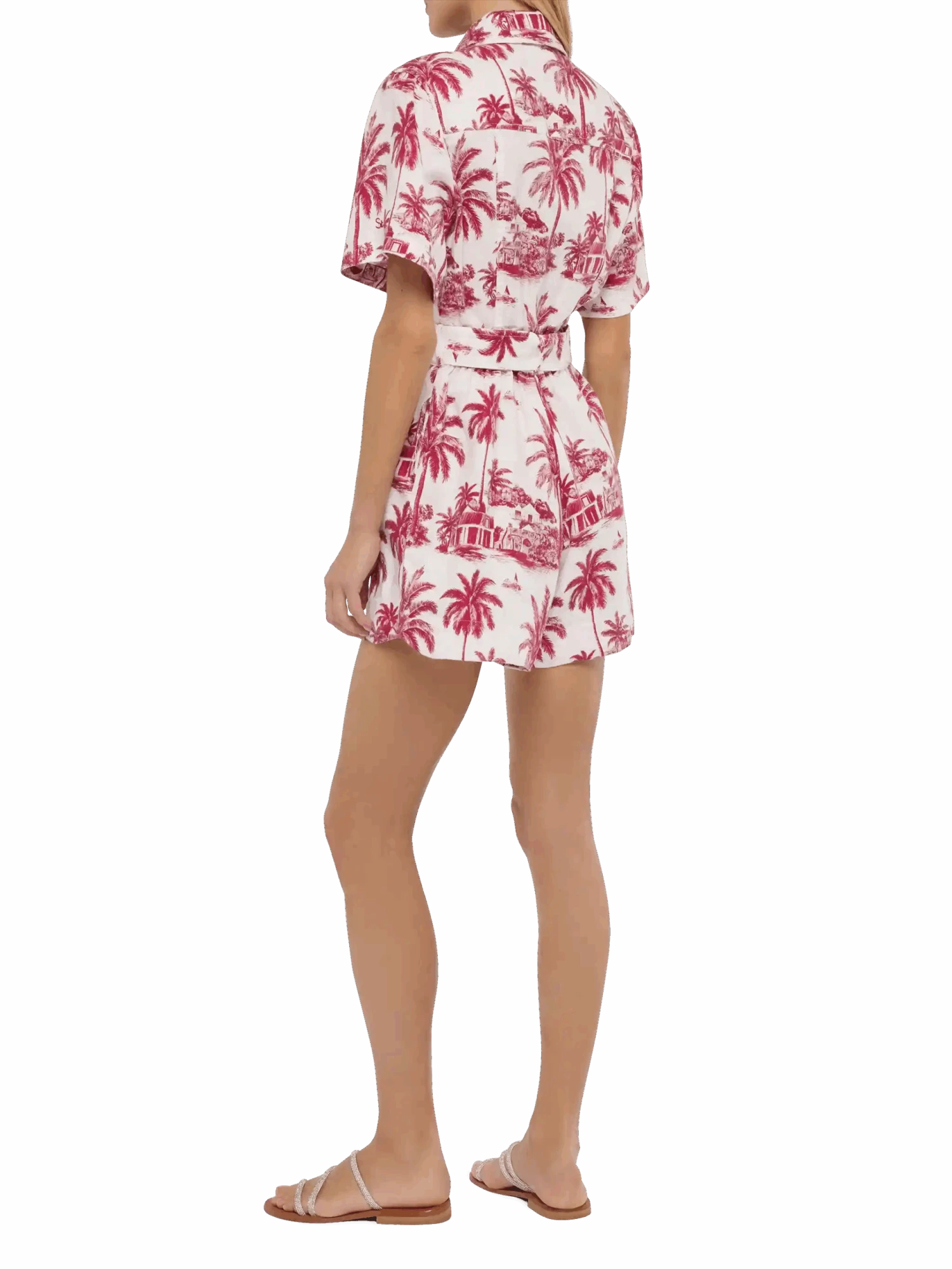 MC2 Saint Barth Carola Linen Playsuit With Toile De Jouy Print | AI CO-CREATED DESIGN BY RICKDICK - POWERED BY RED-EYE 6 MC2 Saint Barth Carola Linen Playsuit With Toile De Jouy Print | AI CO-CREATED DESIGN BY RICKDICK - POWERED BY RED-EYE - Image 4