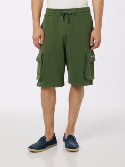 MC2 Saint Barth Man Military Green Cargo Short Pants Cargy