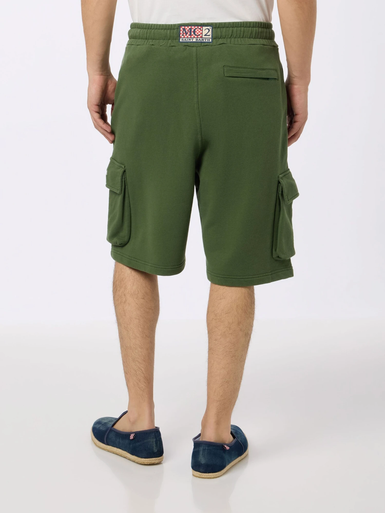 MC2 Saint Barth Man Military Green Cargo Short Pants Cargy 4 MC2 Saint Barth Man Military Green Cargo Short Pants Cargy - Image 2