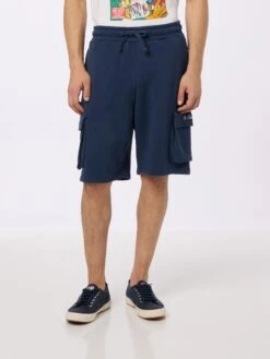 MC2 Saint Barth Man Navy Blue Cargo Short Pants Cargy