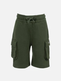 MC2 Saint Barth Boy Military Green Cargo Short Pants Cargy