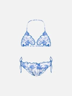 MC2 Saint Barth Cris Classic Triangle Bikini With Toile De Jouy Print