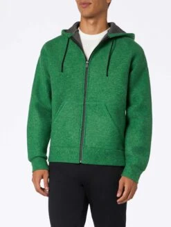 MC2 Saint Barth Man Green Technic Fabric Sweatshirt Carrel