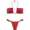 MC2 Saint Barth Noelle Shimmer Brick Red Cheekiest Swim Briefs - Dahlia Shimmer Brick Red Bandeau Top -MC2 Saint Barth Shop UID DAH000200147H WOMAN TOPBIKINI RED PLAINCOLOR 0 UID NOE000100147H WOMAN BOTTOMBIKINI RED PLAIN.COLOR 0 1