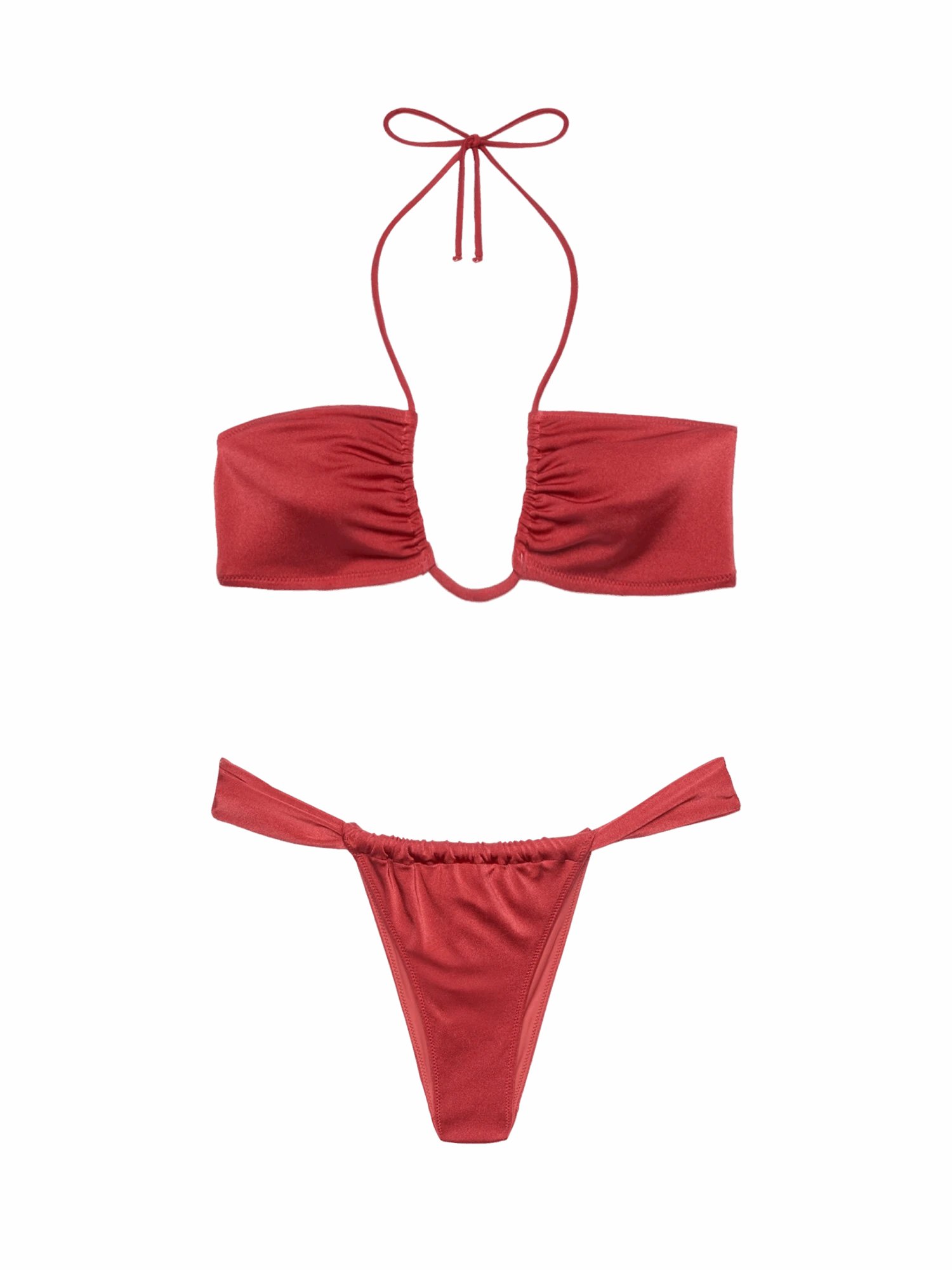MC2 Saint Barth Noelle Shimmer Brick Red Cheekiest Swim Briefs - Dahlia Shimmer Brick Red Bandeau Top 3 MC2 Saint Barth Noelle Shimmer Brick Red Cheekiest Swim Briefs - Dahlia Shimmer Brick Red Bandeau Top