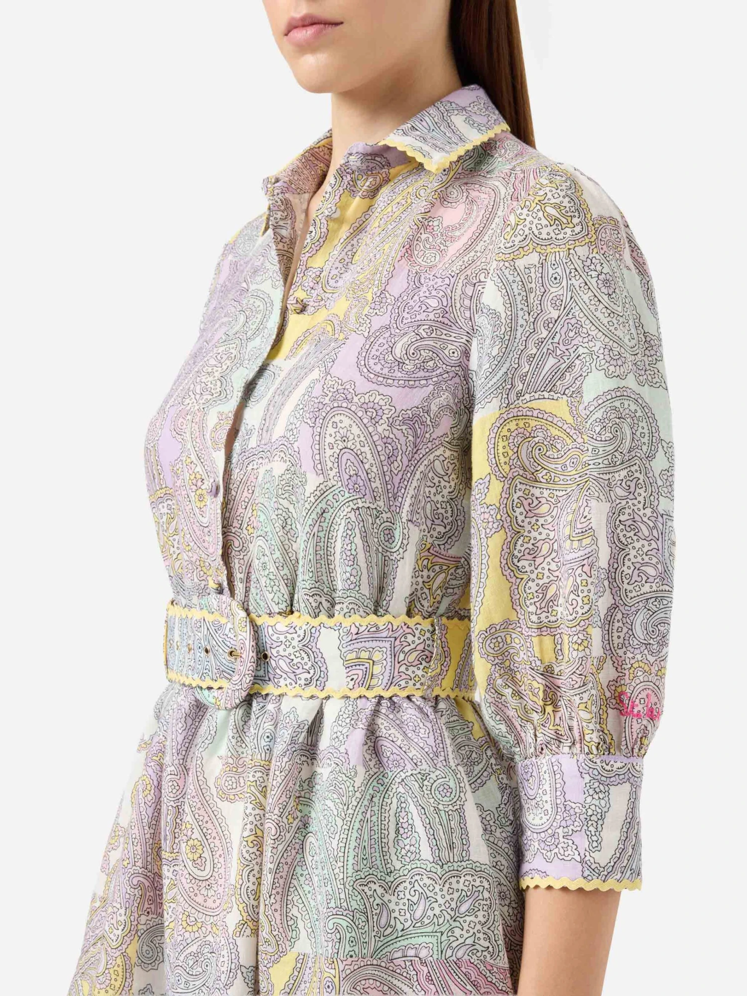 MC2 Saint Barth Short Dress Daisi Linen With Paisley Print 4 MC2 Saint Barth Short Dress Daisi Linen With Paisley Print - Image 2