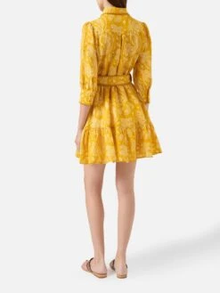 MC2 Saint Barth Paisley Print Linen Short Dress Daisi -MC2 Saint Barth Shop UID DAIS00102597B WOMAN DRESS YELLOW MC2 MC2 20250807160008 3