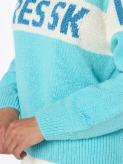MC2 Saint Barth Woman Light Blue Sweater Danya With Apres Ski Print 8 MC2 Saint Barth Woman Light Blue Sweater Danya With Apres Ski Print -MC2 Saint Barth Shop UID DANY00100601G WOMAN KNITWEAR BLUE 4