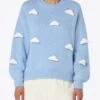 MC2 Saint Barth Brushed Knit Sweater With Clouds Details -MC2 Saint Barth Shop UID DANY00200968C WOMAN KNITWEAR BLUE 20240824083500 2