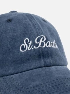 MC2 Saint Barth Davis Navy Blue Denim Ball Cap With St. Barth Embroidery -MC2 Saint Barth Shop UID DAS000401971H ACCESSORY HAT BLUE 20250312173500 03