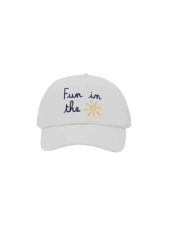 MC2 Saint Barth White Denim Ball Cap Baseball Jr With Daisy Embroidery