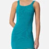 MC2 Saint Barth Woman Tank Teal Lurex Crinkle Dress 2 MC2 Saint Barth Woman Tank Teal Lurex Crinkle Dress -MC2 Saint Barth Shop UID DEAN00102869F WOMAN DRESS GREEN CRINKLE 01