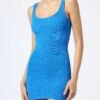 MC2 Saint Barth Woman Tank Bluette Crinkle Dress -MC2 Saint Barth Shop UID DEAN00105412F WOMAN DRESS BLUETTE 1