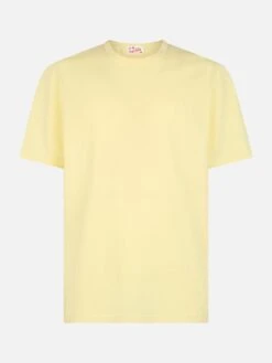 MC2 Saint Barth Man Pale Yellow Cotton Jersey T-shirt Dover With St. Barth Embroidery -MC2 Saint Barth Shop UID DOV000100040F MAN T SHIRT YELLOW 1