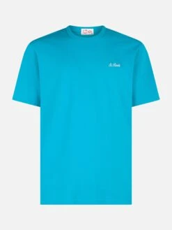 MC2 Saint Barth Man Teal Cotton Jersey T-shirt Dover With St. Barth Embroidery 9 MC2 Saint Barth Man Teal Cotton Jersey T-shirt Dover With St. Barth Embroidery -MC2 Saint Barth Shop UID DOV000100608F MAN T SHIRT GREEN 1