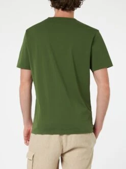 MC2 Saint Barth Man Military Green Cotton Jersey T-shirt Dover With St. Barth Embroidery -MC2 Saint Barth Shop UID DOV000100788F MAN T SHIRT GREEN 3