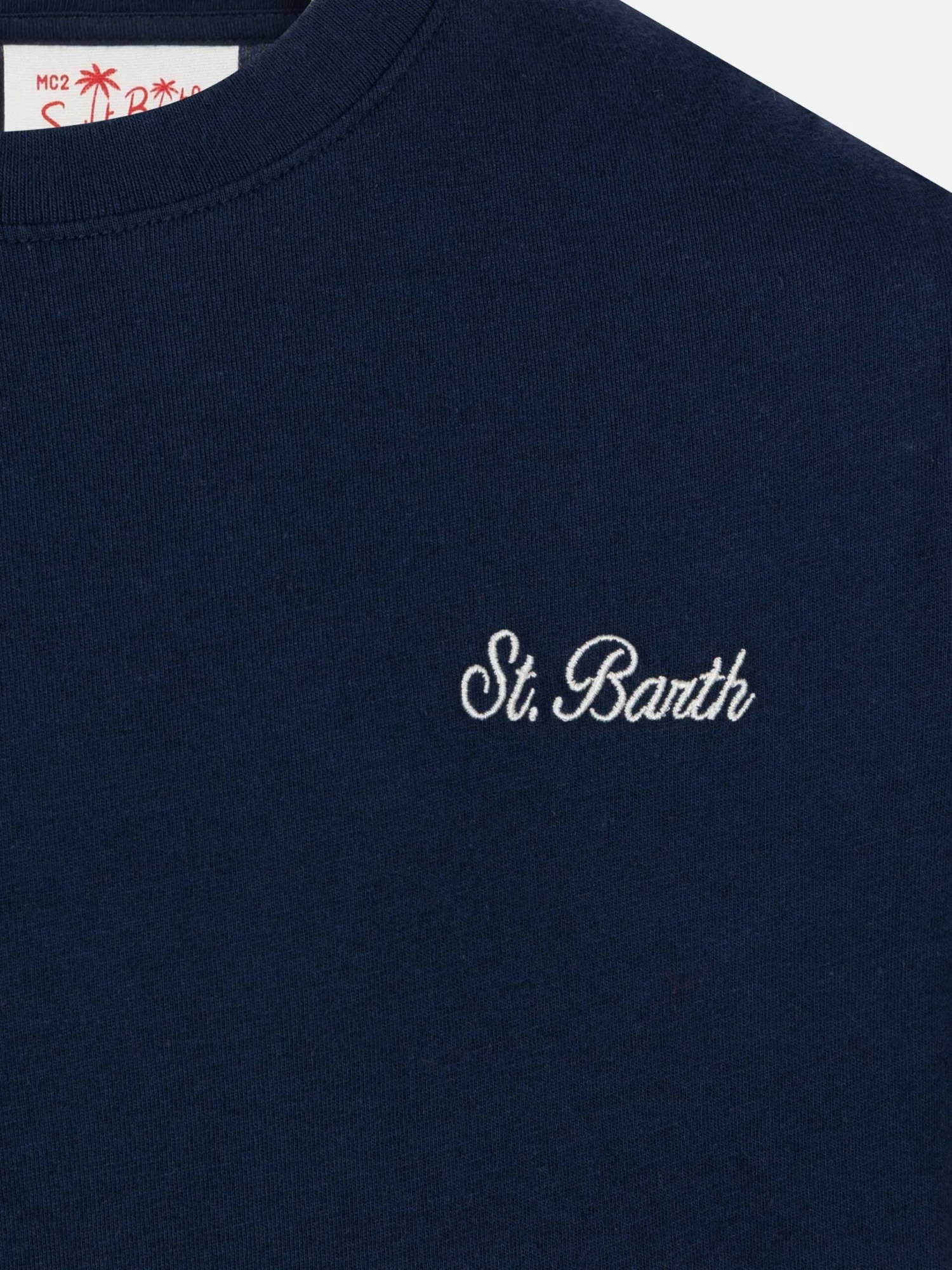 MC2 Saint Barth Navy Blue Cotton Jersey T-shirt Dover With St. Barth Embroidery 4 MC2 Saint Barth Navy Blue Cotton Jersey T-shirt Dover With St. Barth Embroidery - Image 2