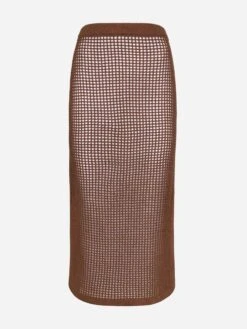MC2 Saint Barth Darline Brown Crochet Midi Skirt -MC2 Saint Barth Shop UID DRL000100361H WOMAN SKIRT BROWN 0 0 20250320120001 5