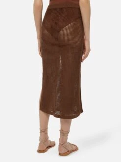MC2 Saint Barth Darline Brown Crochet Midi Skirt -MC2 Saint Barth Shop UID DRL000100361H WOMAN SKIRT BROWN 0 0 20250324183500 3