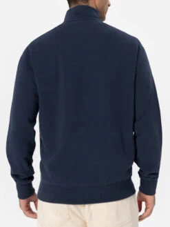 MC2 Saint Barth Man Navy Blue Half Zipped Sweatshirt Dunkan With St. Barth Embroidery -MC2 Saint Barth Shop UID DUNK000100315G MAN SWEATSHIRT BLUE SPORTCLUB 03