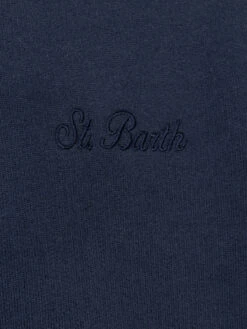 MC2 Saint Barth Man Navy Blue Half Zipped Sweatshirt Dunkan With St. Barth Embroidery -MC2 Saint Barth Shop UID DUNK000100315G MAN SWEATSHIRT BLUE SPORTCLUB 05