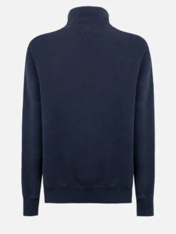 MC2 Saint Barth Man Navy Blue Half Zipped Sweatshirt Dunkan With St. Barth Embroidery -MC2 Saint Barth Shop UID DUNK000100315G MAN SWEATSHIRT BLUE SPORTCLUB 06