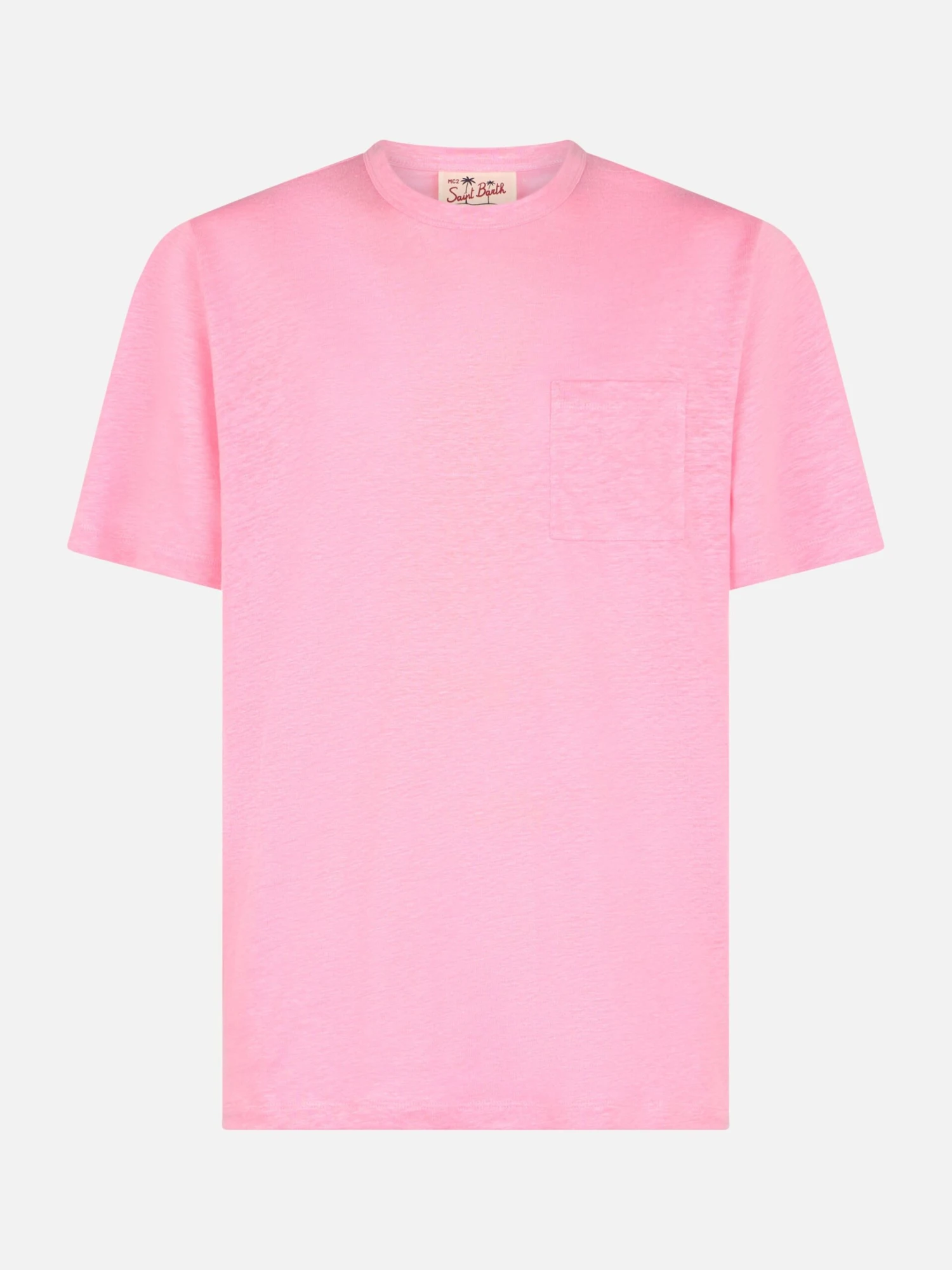 MC2 Saint Barth Man Pink Linen Jersey T-shirt Ecstasea With Pocket 6 MC2 Saint Barth Man Pink Linen Jersey T-shirt Ecstasea With Pocket - Image 4