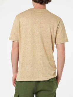 MC2 Saint Barth Man Beige Linen Jersey T-shirt Ecstasea With Pocket -MC2 Saint Barth Shop UID ECS000100023F MAN T SHIRT WHITE 3