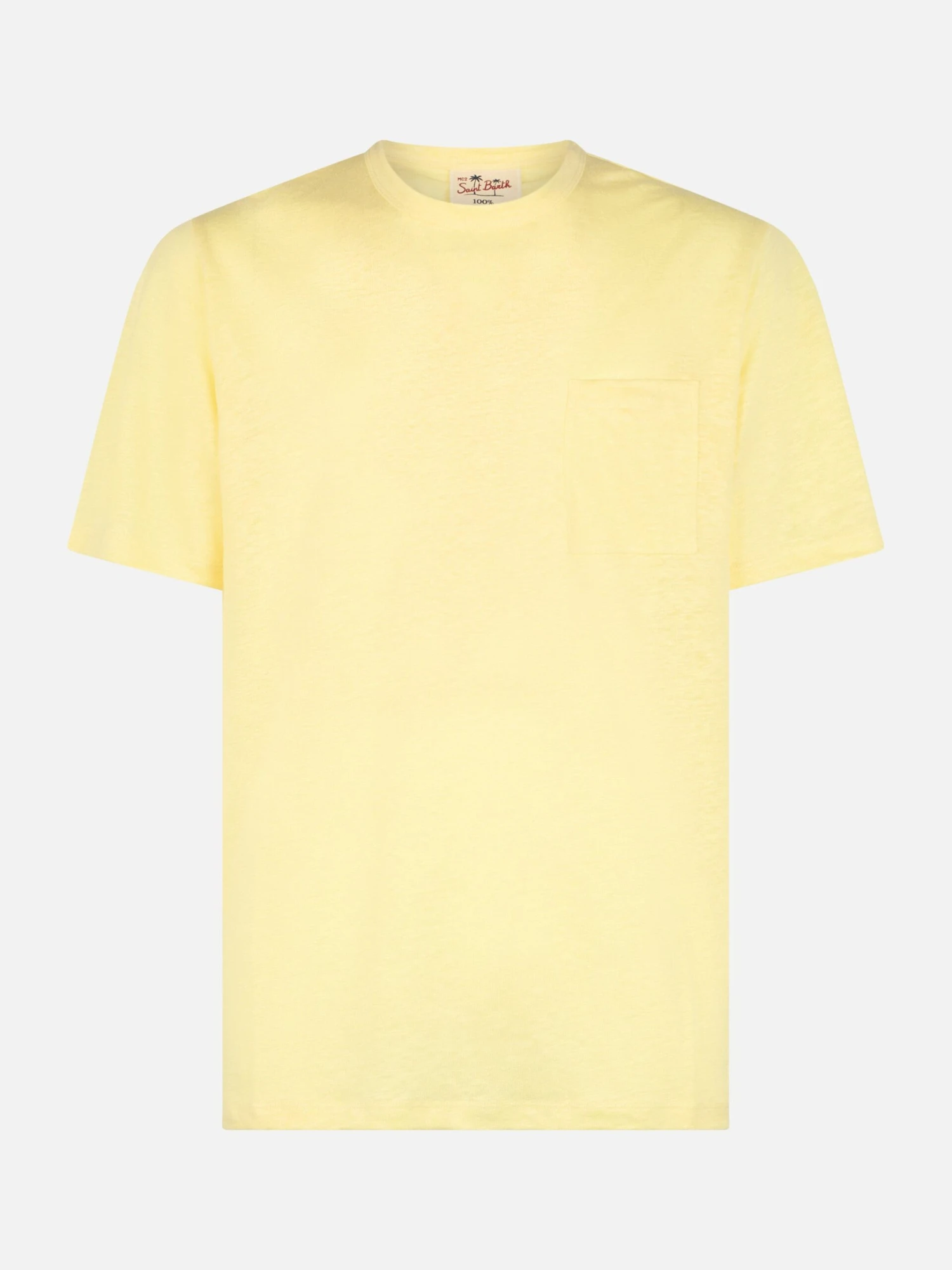 MC2 Saint Barth Man Yellow Linen Jersey T-shirt Ecstasea With Pocket 5 MC2 Saint Barth Man Yellow Linen Jersey T-shirt Ecstasea With Pocket - Image 4