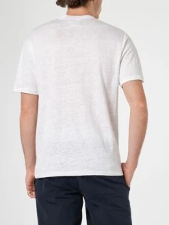 MC2 Saint Barth Man Linen Jersey T-shirt Ecstasea With Cannes Placed Print And Embroidered Pocket 8 MC2 Saint Barth Man Linen Jersey T-shirt Ecstasea With Cannes Placed Print And Embroidered Pocket -MC2 Saint Barth Shop UID ECS000103707F MAN T SHIRT WHITE 3