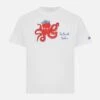 MC2 Saint Barth Eddy Cotton T-shirt With Octopus Print And St. Barth Sailor Embroidery