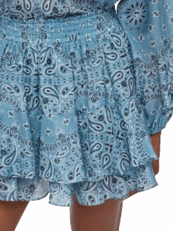 MC2 Saint Barth Eivissa Ruffled Mini Skirt In Silk Voile With Bandanna Print -MC2 Saint Barth Shop UID EIV00103091H WOMAN SKIRT BLUE 0 0 20250505123500 2