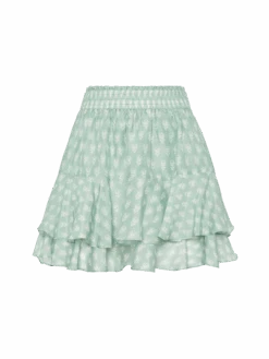 MC2 Saint Barth Eivissa Ruffled Mini Skirt In Silk Voile With Flower Print 9 MC2 Saint Barth Eivissa Ruffled Mini Skirt In Silk Voile With Flower Print -MC2 Saint Barth Shop UID EIV00104127H WOMAN SKIRT GREEN 0 0 4