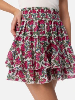 MC2 Saint Barth Woman Silk Voile Ruffled Mini Skirt Eivissa -MC2 Saint Barth Shop UID EIV00105081F WOMAN SKIRT WHITE SILK 03