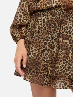 MC2 Saint Barth Eivissa Ruffled Mini Skirt In Silk Voile With Animalier Print -MC2 Saint Barth Shop UID EIV00106724H WOMAN SKIRT WHITE ANIMALIER MC2 20250715170007 2