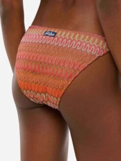 MC2 Saint Barth Raschel Knit Classic Bikini Seline Elea With Wave Pattern -MC2 Saint Barth Shop UID ELEA001X0039 WOMAN BOTTOMBIKINI ORANGEMC2MC2 MC2 1