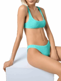 MC2 Saint Barth Woman Water Green Classic Crinkle Bikini Naima Elise -MC2 Saint Barth Shop UID ELI000201182F WOMAN BOTTOM GREEN 2