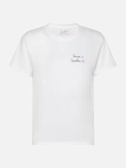 MC2 Saint Barth Emilie Cotton T-shirt With Sesso E Sambarth Embroidery -MC2 Saint Barth Shop UID EMI000101302H WOMAN T SHIRT WHITE SMALLEMBROIDERY MC2 20250620123511 5