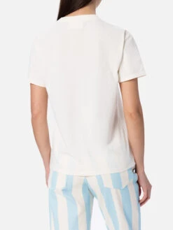MC2 Saint Barth Woman Off-white Cotton Jersey Crewneck T-shirt Emilie -MC2 Saint Barth Shop UID EMI000102340F WOMAN T SHIRT WHITE FIORUCCI 03