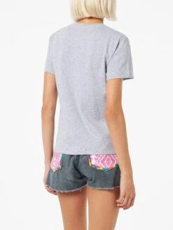 MC2 Saint Barth Woman Cotton Jersey Crewneck T-shirt Emilie With La Vedo Grigia Embroidery -MC2 Saint Barth Shop UID EMI000104215F WOMAN T SHIRT MELANGEGREY 2