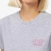 MC2 Saint Barth Woman Cotton Jersey Crewneck T-shirt Emilie With La Vedo Grigia Embroidery -MC2 Saint Barth Shop UID EMI000104215F WOMAN T SHIRT MELANGEGREY 3