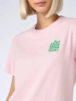 MC2 Saint Barth Pink Cotton T-shirt With St Barth Tennis Team Print -MC2 Saint Barth Shop UID EMI000104545F WOMAN T SHIRT PINK 20240727163500 5
